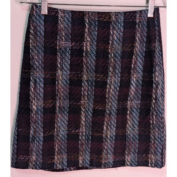Loft Womens Size 2 Skirt Multicolor Woven Straight Fully Lined (751m) - Picture 1 of 3